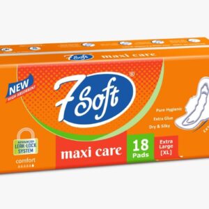 7Soft Maxi Care Sanitary Pads – Pack of 2 (36 Pads) | XL Size | Advanced Leak-Lock System | High Absorbent | Dry & Silky | Extra Glue | Pure Hygienic