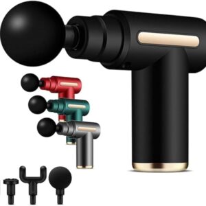 Portable Deep Tissue Massage Gun – 6 Speed Levels with 4 Interchangeable Heads for Pain Relief & Muscle Recovery